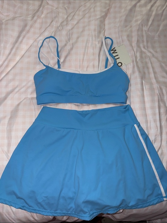 Wilo The Label Dresses & Skirts - Wilo Blue Two-Piece Skirt Set - Sports Bra + Skirt